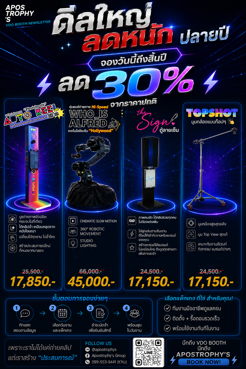 โปรโมชั่น VDO Booth ลด 30 เปอร์เซ็นต์ จาก Apostrophy’s